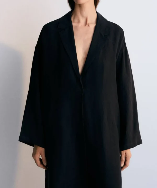 THE NEW SOCIETY Coats>ABRIGO HERA NEGRO