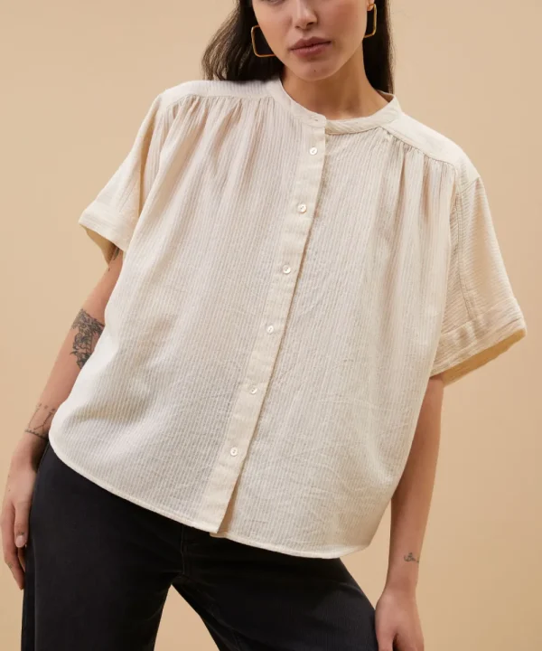 BY BAR Shirts & Tops>BLUSA ALEX RIB BLANCO