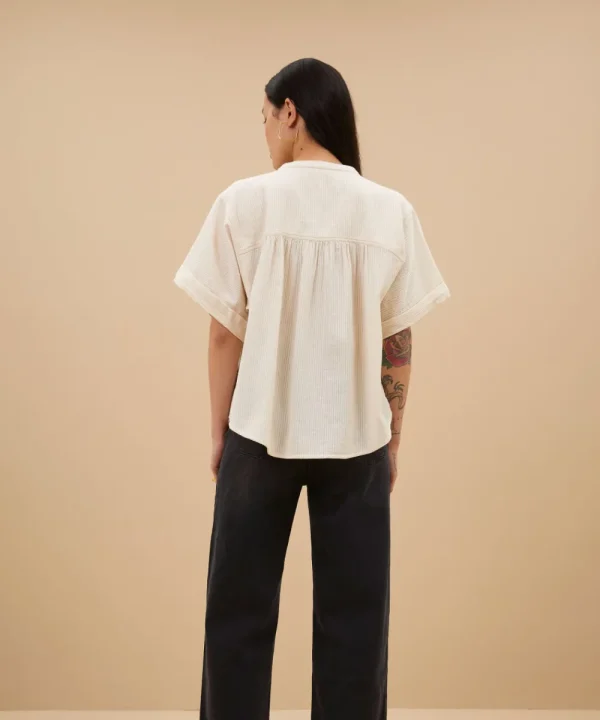 BY BAR Shirts & Tops>BLUSA ALEX RIB BLANCO