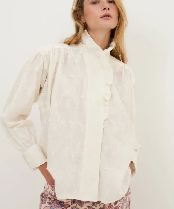 SOPHIE AND LUCIE Shirts & Tops>BLUSA MARIBEL FLOR ECRU