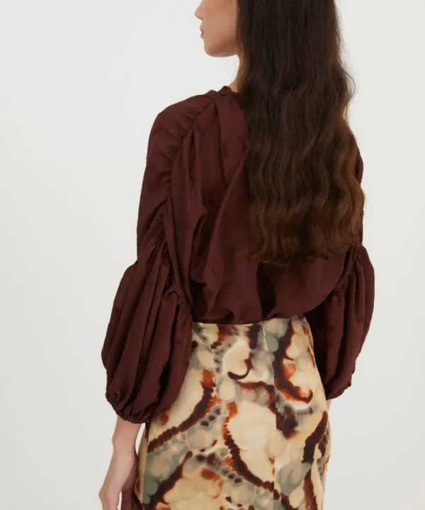 SOPHIE AND LUCIE Shirts & Tops>BLUSA PATI PARCHES MARRON