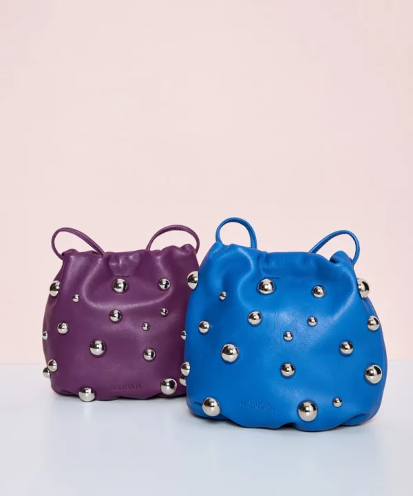 MALABABA Bags>BOLSO TOTITA BALL PLATA AZUL