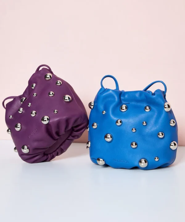 MALABABA Bags>BOLSO TOTITA BALL PLATA AZUL