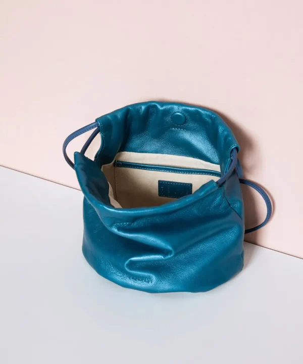 MALABABA Bags>BOLSO TOTITA METALIZADO LA FOLIE BY MALA AZUL