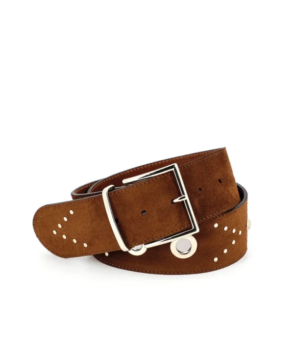 FRERE SOEUR Other Accessories>CINTURON LA FARA VELOURS MARRON