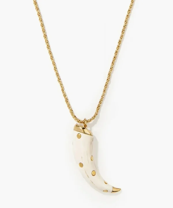 AURELIE BIDERMANN Jewellery>COLGANTE CAFTAN MOON ECRU