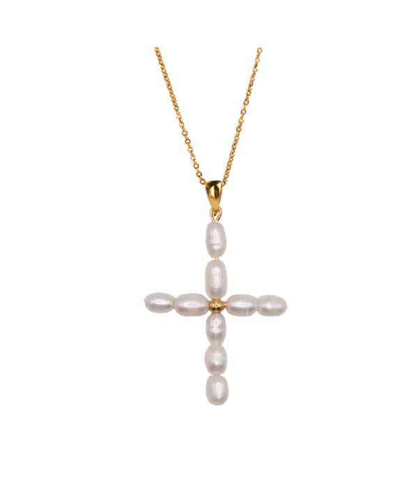 ALHAJA Jewellery>COLLAR PEARLY CROSS UNICO