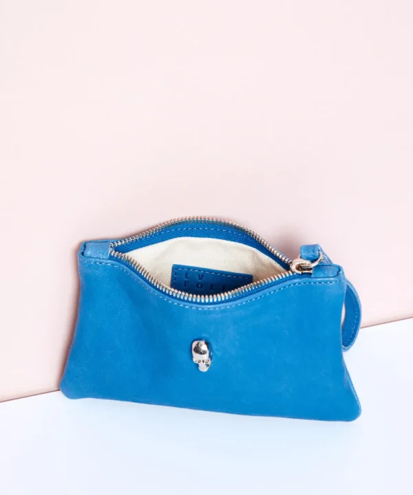 MALABABA Bags>ESTUCHE TETE DE MORT PEQUEÑO LA FOLIE AZUL