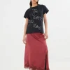 RABENS SALONER Skirts>FALDA LAMIM BURDEOS