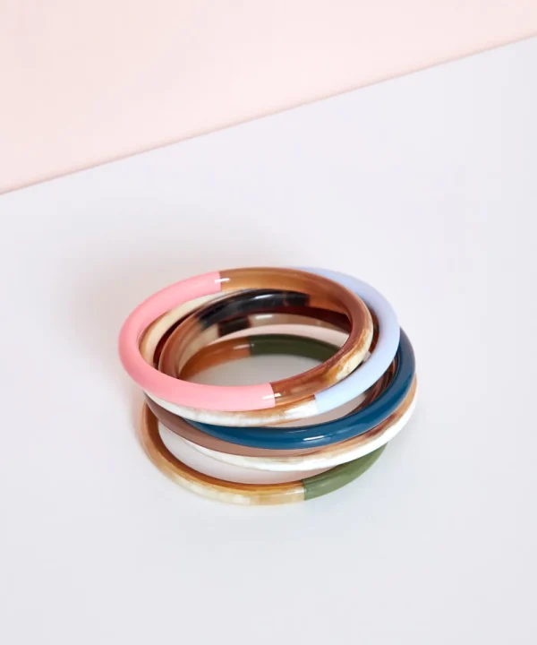 LA FOLIE Jewellery>PACK TRES PULSERAS BÚFALO GRUESA MULTICOLOR