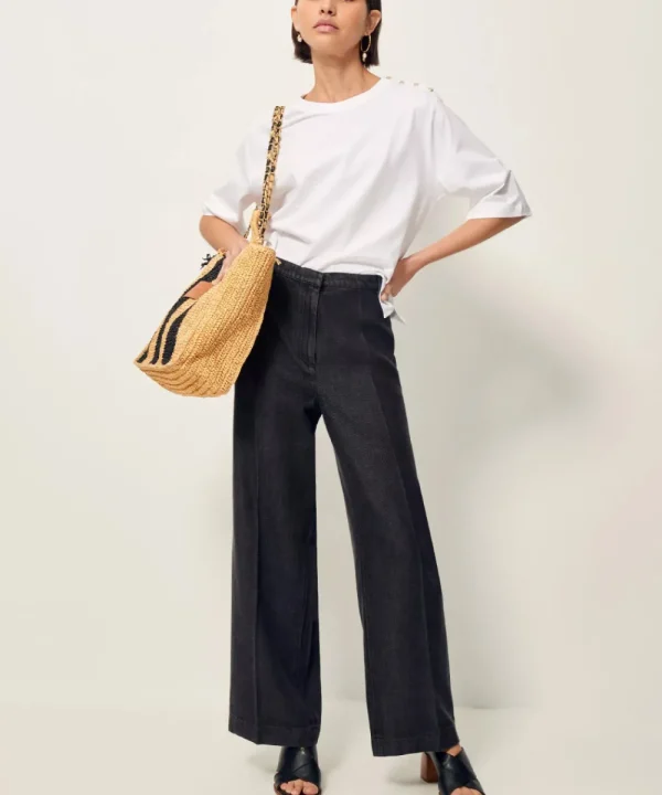 SESSUN Trousers & Shorts>PANTALON ALDIVIO NEGRO