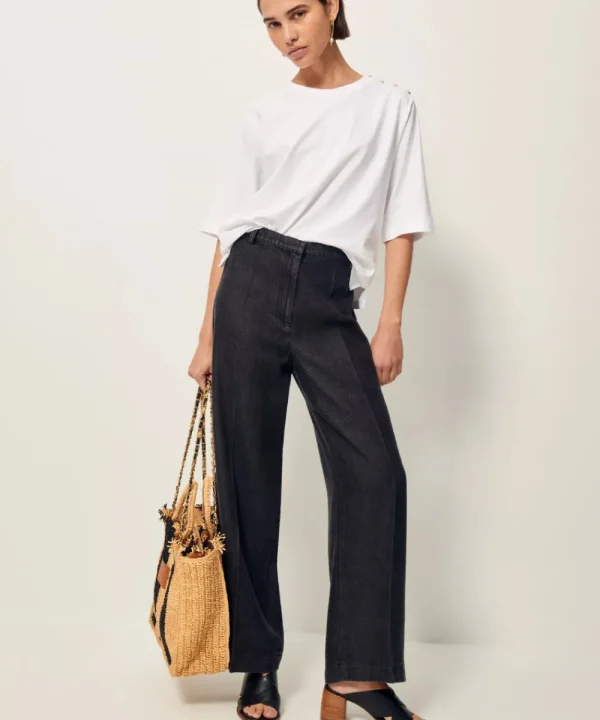 SESSUN Trousers & Shorts>PANTALON ALDIVIO NEGRO