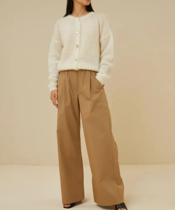 BY BAR Trousers & Shorts>PANTALON BENJI POPLIN CAMEL