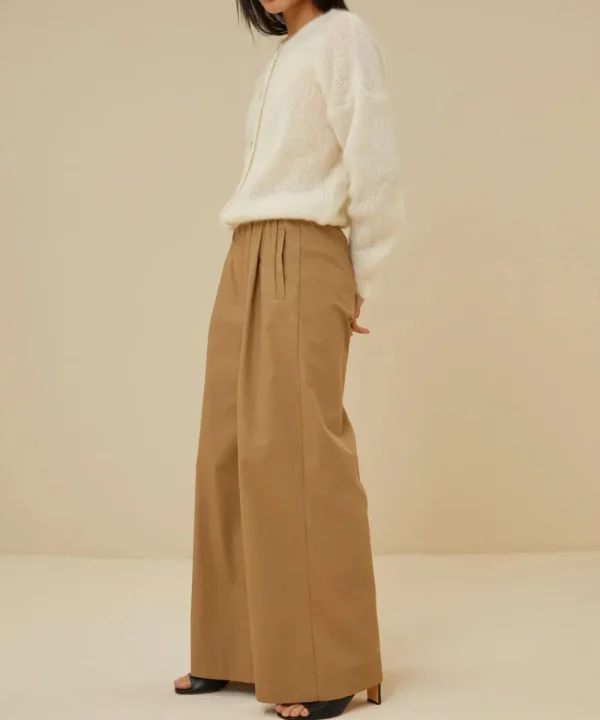 BY BAR Trousers & Shorts>PANTALON BENJI POPLIN CAMEL