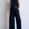 THE NEW SOCIETY Trousers & Shorts>PANTALON PALAZZO HERA NAVY