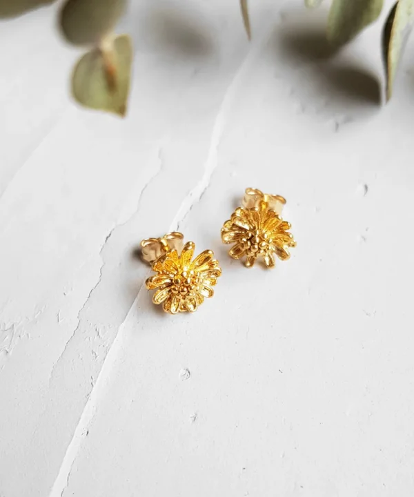 ELISE TSIKIS Jewellery>PENDIENTES MARGUERITE DORADO