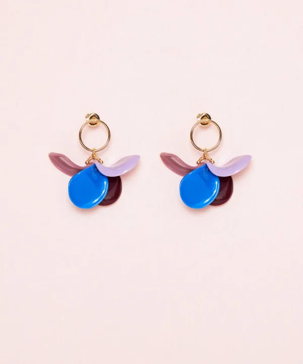 MALABABA Jewellery>PENDIENTES PETALO ARO PEQUENO COMBI LF