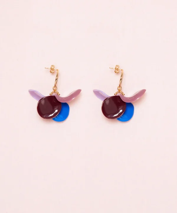 MALABABA Jewellery>PENDIENTES PETALO ARO PEQUENO COMBI LF