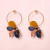 MALABABA Jewellery>PENDIENTES PETALO COMBI ARO GRANDE