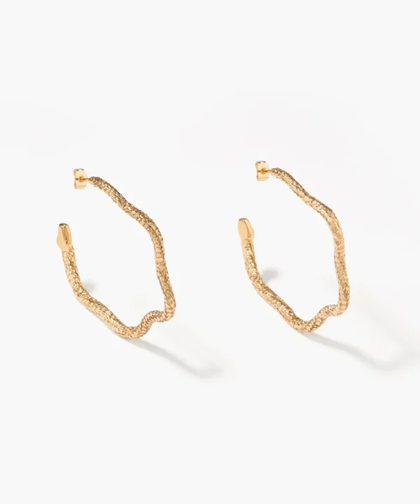 AURELIE BIDERMANN Jewellery>PENDIENTES TAO GRANDES DORADO