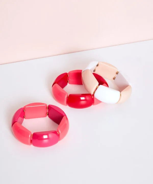 LA FOLIE Jewellery>PULSERA RECTANGULOS RESINA