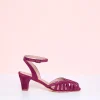 ANNIEL Sandals | Heels>SANDALIA CANGREJERA TACON BERENJENA