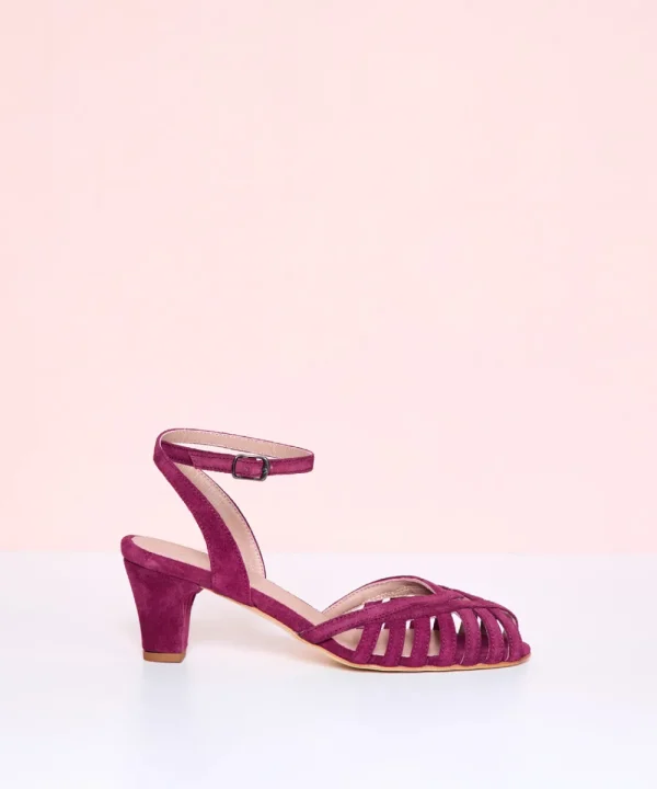 ANNIEL Sandals | Heels>SANDALIA CANGREJERA TACON BERENJENA