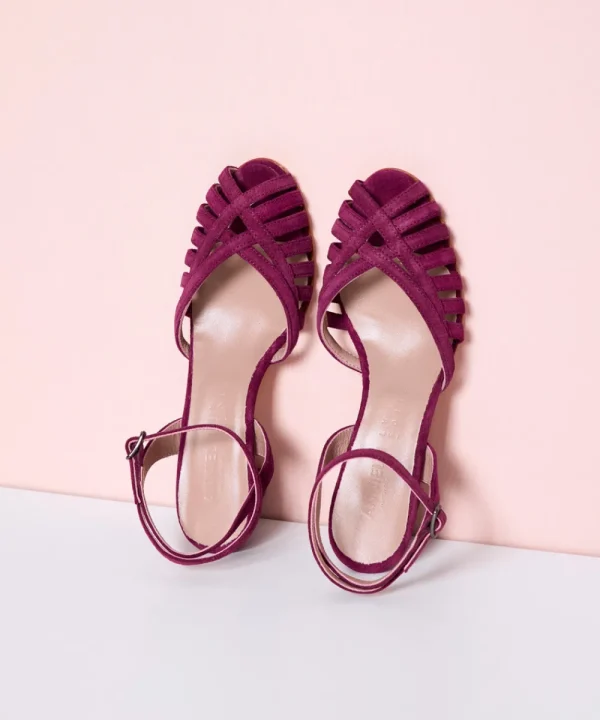 ANNIEL Sandals | Heels>SANDALIA CANGREJERA TACON BERENJENA