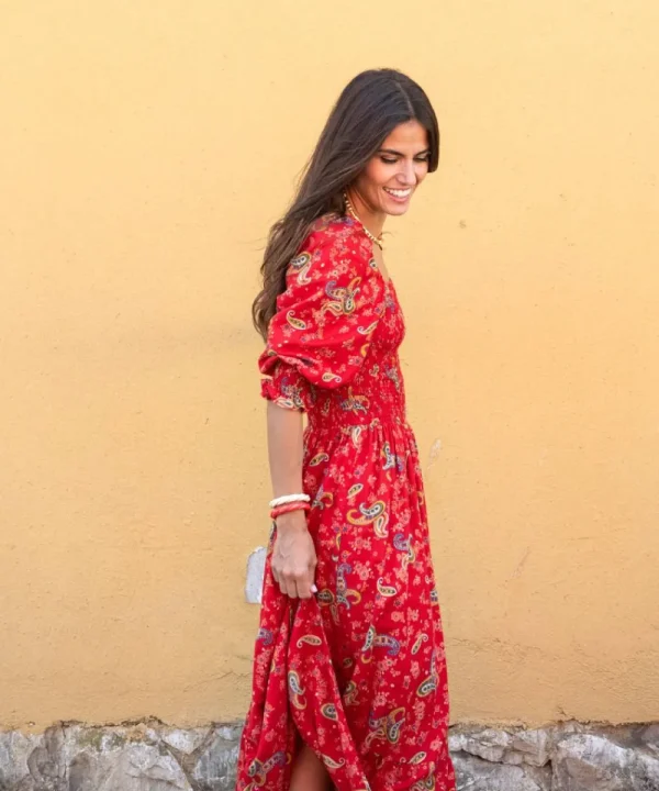 LFC Dresses>VESTIDO BONFIM WAFFLE ROJO