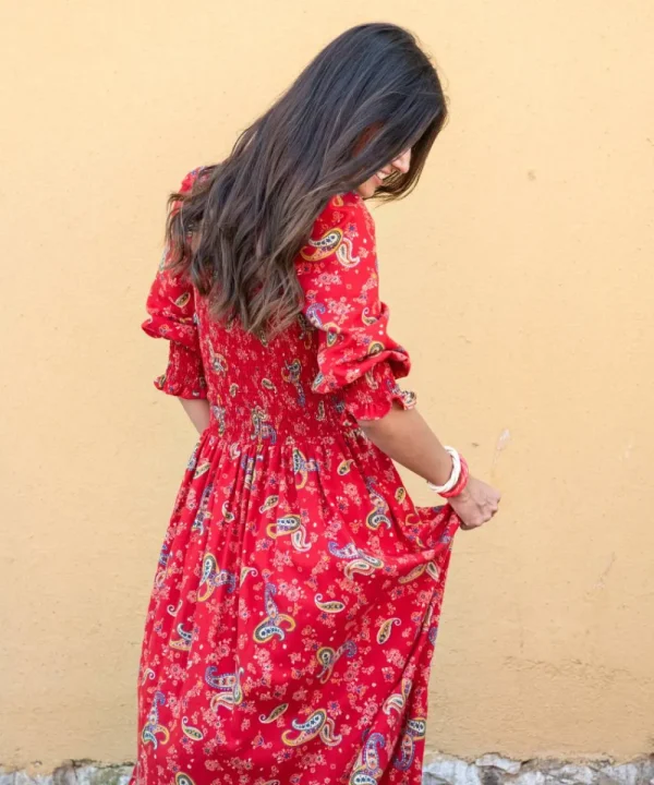 LFC Dresses>VESTIDO BONFIM WAFFLE ROJO