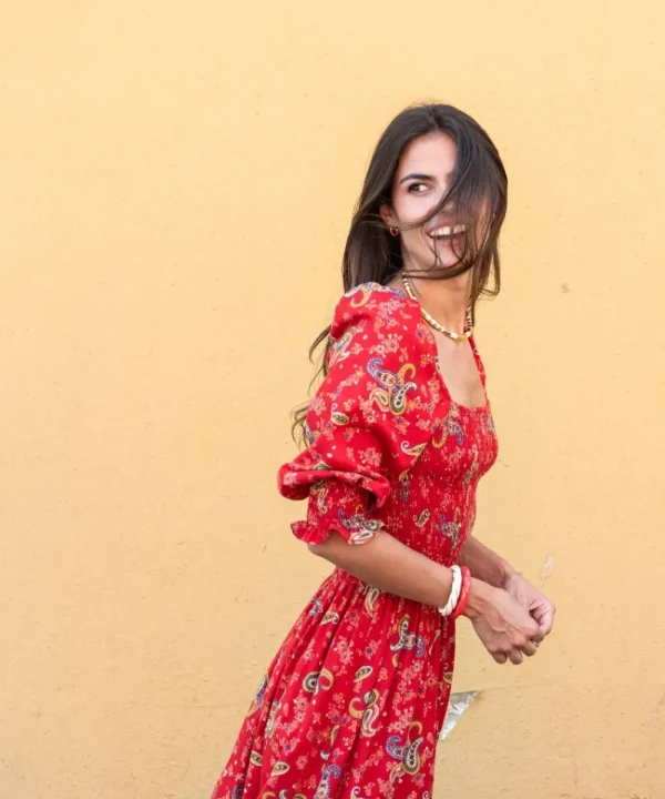 LFC Dresses>VESTIDO BONFIM WAFFLE ROJO