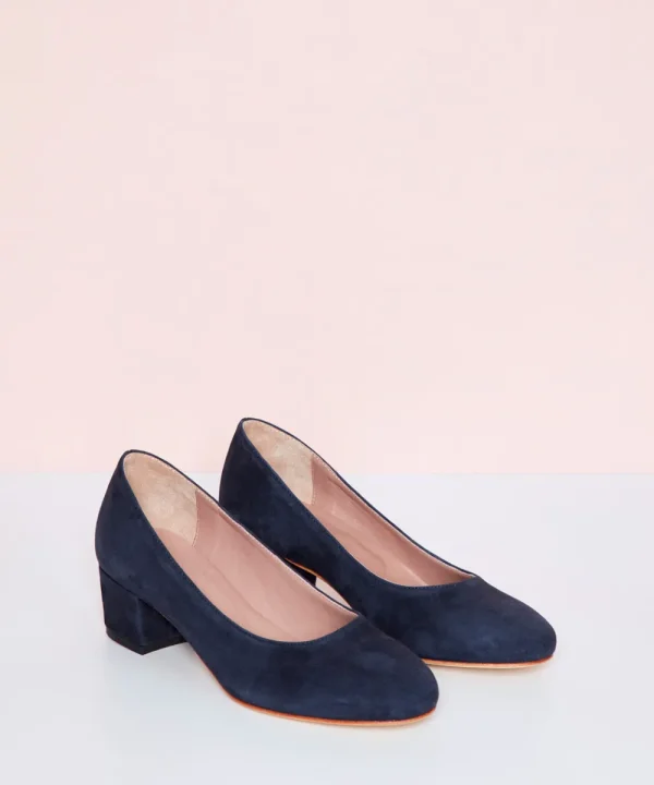 ANNIEL Shoes>ZAPATO TACON ANTE NAVY