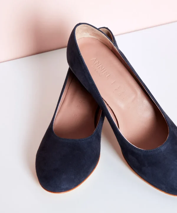 ANNIEL Shoes>ZAPATO TACON ANTE NAVY