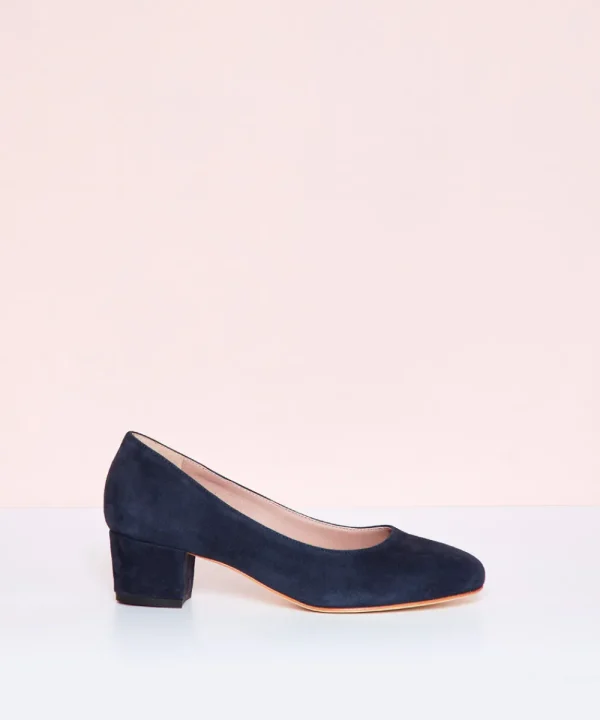 ANNIEL Shoes>ZAPATO TACON ANTE NAVY